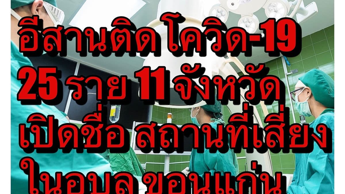อีสานติดโควิดสะสมเพิ่มเป็น 25 ราย ทั่วประเทศ เสียชีวิตใหม่ 3 ราย ติดเชื้อเพิ่ม 106 ราย